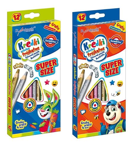 Kredki Trójkątne Super Size 12 Kol.+Temp.4619 na Arena.pl