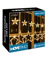 Girlanda 120LED kurtyna Gwiazdki Biały Ciepły