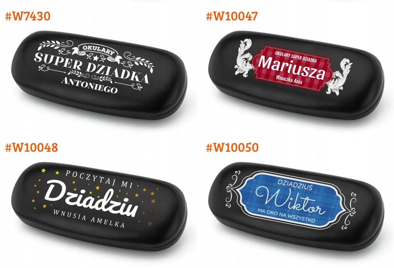 Czarne etui z kolorowym nadrukiem imienia dla babci dziadka wybór wzorów zdjęcie 6