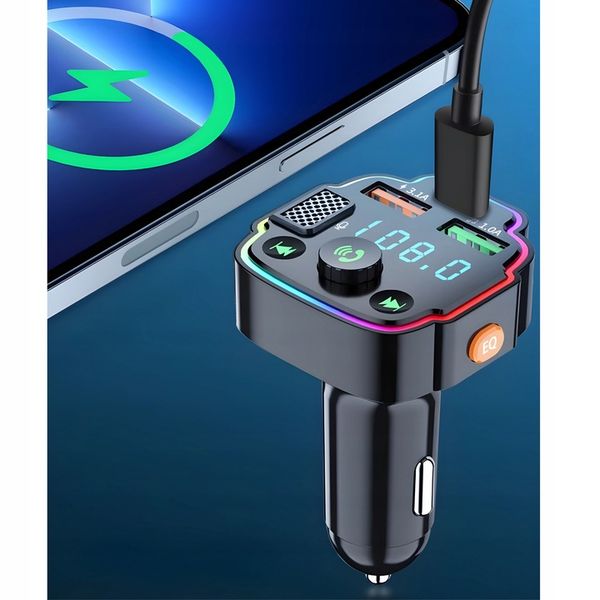 TRANSMITER SAMOCHODOWY BLUETOOTH FM 2X USB TRANSMITER WIELOFUNKCYJNY zdjęcie 9
