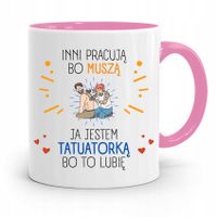 Dla Tatuażystki Tatuażysty Kubek Różowy Na Prezent Z Nadrukiem Ze Zdjęciem