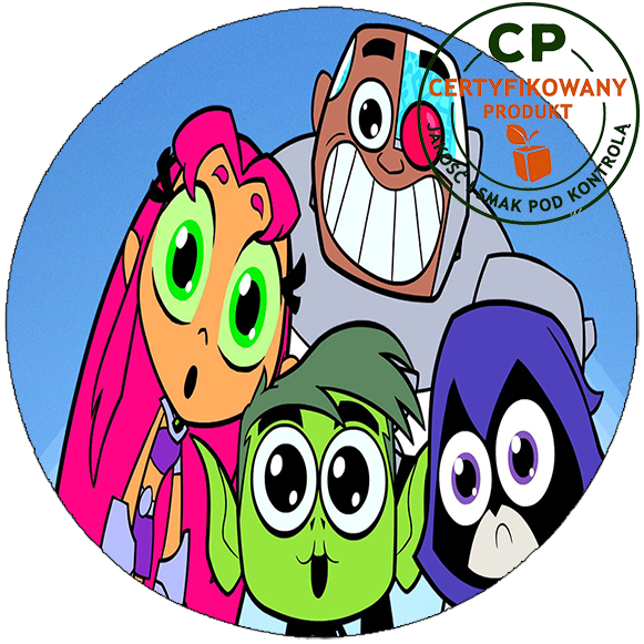 Opłatek na tort Młodzi Tytani zdjęcie 1