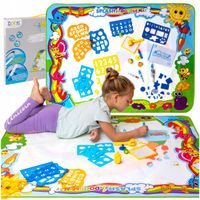 MATA WODNA 120x90cm Mega Zestaw XXL do malowania wodą PIECZĄTKI WZORY CYFRY