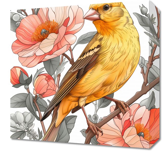 Obraz 40x40cm Wiosenny Śpiewaczek zdjęcie 1
