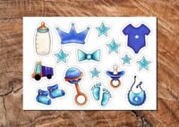 Wydruk cukrowy A4 chrzest roczek niebieski 16 elem. DIY