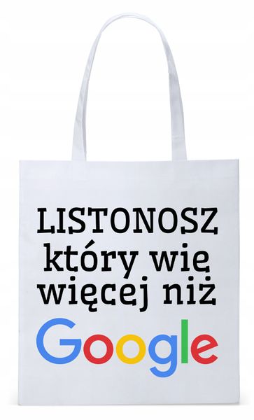 Dla Listonosza Prezent Torba Eco Biała Shopper Z Nadrukiem Ze Zdjęciem zdjęcie 1