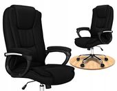 Fotel Biurowy Obrotowy Ergonomiczne Krzesło Biurowe Materiałowe Czarne