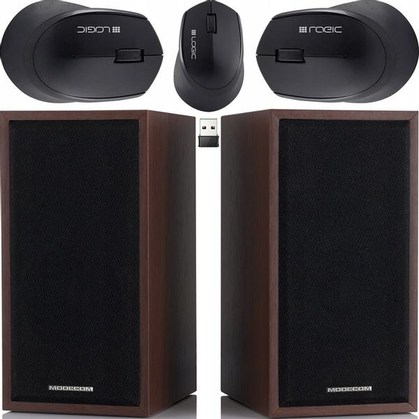 ZESTAW 2W1 GŁOŚNIKI +MYSZKA WIFI ZESTAW KOMPUTEROWY DO KOMPUTERA PC LAPTOPA zdjęcie 1