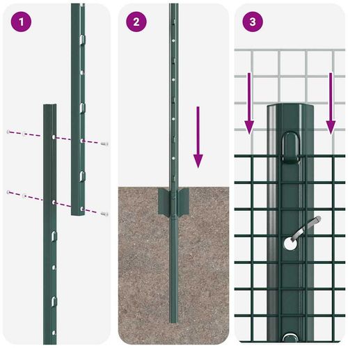Ogrodzenie z słupkami Zielony 1.4 x 50 m Stal na Arena.pl