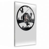 Zegar Ścienny z płyty winylowej na lustrze HOBBY 23 wzory 29x59cm