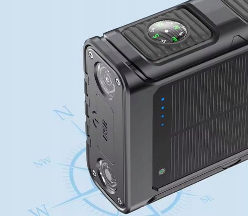 POWERBANK ŁADOWARKA SOLARNY INDUKCJA 36000mAh 8xUSB LATARKA 2x LED USB-C PD na Arena.pl