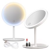 Lusterko lustro Led kosmetyczne okrągłe białe jednostronne