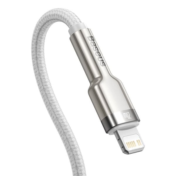 kabel usb-c do lightning baseus cafule, pd, 20w, 2m (biały) zdjęcie 3