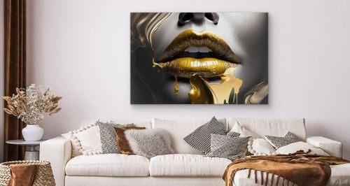 Obraz Do Salonu TWARZ Kobiety Usta Abstrakcja Efekt 3D Glamour 70cm x 50cm na Arena.pl