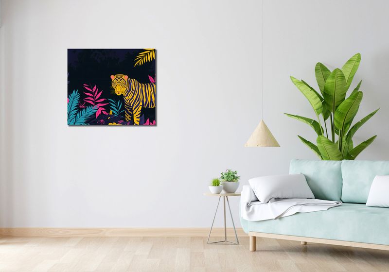 Obraz 70x60cm Tygrys w Rozdarciu zdjęcie 2