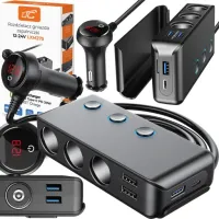 ROZDZIELACZ ROZGAŁĘŹNIK ZAPALNICZKI 4 USB QC i PD