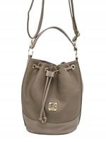 Laura Biaggi - duża nerka saszetka listonoszka brązowy taupe groszek KB12