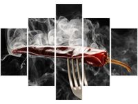 70 100CM OBRAZ 5 ELEM GORĄCA PAPRYCZKA CHILI DRUK PŁÓTNO