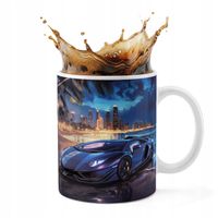 KUBEK CERAMICZNY 330ML DRUK - AUTA SUPER SAMOCHODY PLAŻA MIASTO NOC