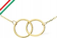 Złoty naszyjnik 375 klanówka ringi kółeczka 45 cm nowoczesny wzór 9K modny