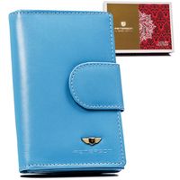 skórzany, średni portfel damski na zatrzask - peterson