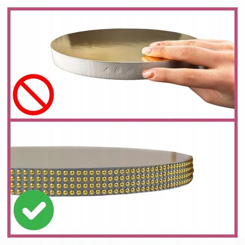 Podkład pod tort STYRODUR ZŁOTY 30 cm CEKINOWY BOK Gruby CakeDecor na Arena.pl