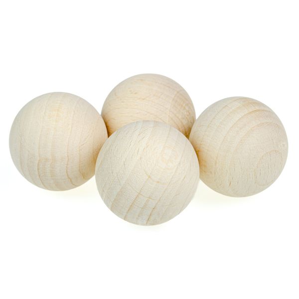 Drewniane korale kulki 35mm SUROWE BEZ OTWORU 4szt. zdjęcie 1