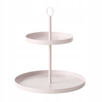 ETAŻERKA METALOWA BEŻOWA WYSOKOŚĆ 34 CM ŚREDNICA 30 CM