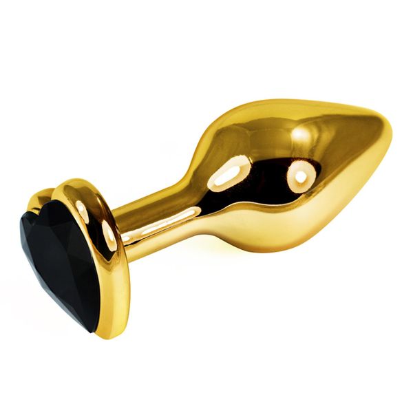 Gold Heart Plug Black zdjęcie 1