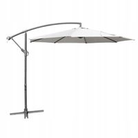 PARASOL OGRODOWY DUŻY SKŁADANY SZARY TARASOWY 300 CM WYSIĘGNIK 8 RAMION