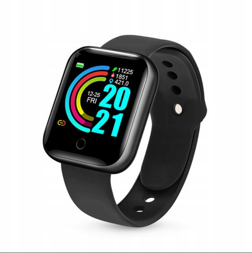 QIKtech Smartwatch KROKOMIERZ TĘTNO ALERTY Bluetooth Polskie Menu (czarny) na Arena.pl