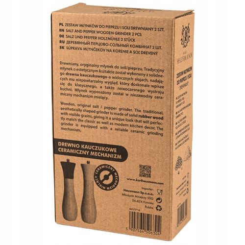MŁYNEK RĘCZNY DO SOLI i PIEPRZU DREWNIANY ZESTAW 2 na Arena.pl