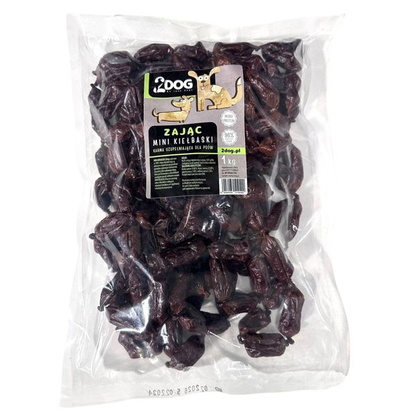 2Dog Mini Kiełbaski ZAJĄC 1 Kg zdjęcie 1