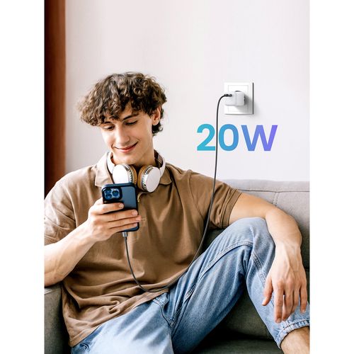 Szybka ładowarka sieciowa GaN 1x USB-C 20W PD Nexode Mini biała na Arena.pl