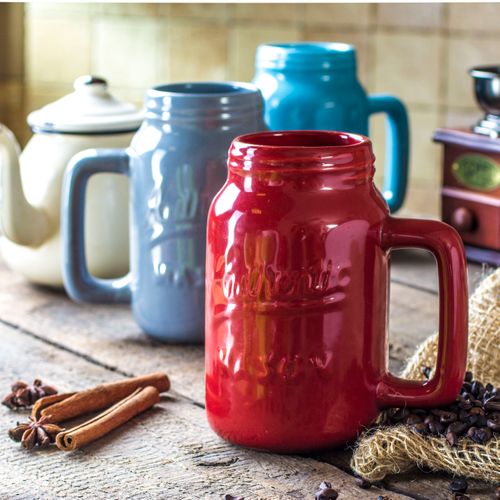 KUBEK CERAMICZNY VERMO CZERWONY 570 ml na Arena.pl