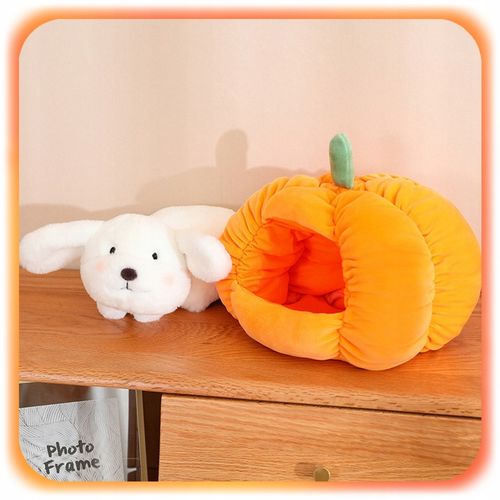MASKOTKA PIESEK W DOMKU Z DYNI Pluszowy Pies PLUSZAK 2w1 dla dzieci 25 cm na Arena.pl