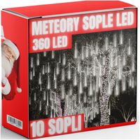 METEORY 50 CM LAMPKI PADAJĄCY ŚNIEG OŚWIETLENIE ŚWIĄTECZNE IP44 360 LED 6M
