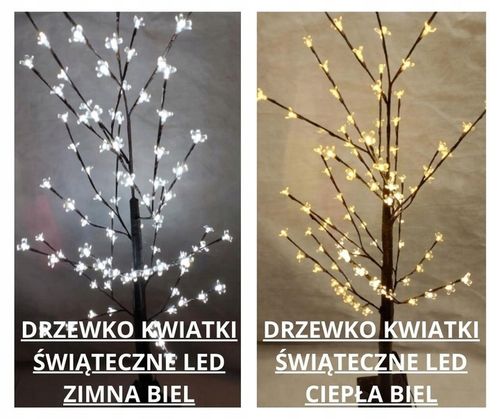 DRZEWKO ŚWIĄTECZNE LED ŚWIECĄCE LAMPKI 150cm XXL ZIMNY BIAŁY na Arena.pl