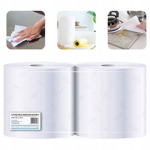 CZYŚCIWO przemysłowe DUŻY RĘCZNIK PAPIEROWY 2W celuloza rolka 2 sztuki 200m na Arena.pl