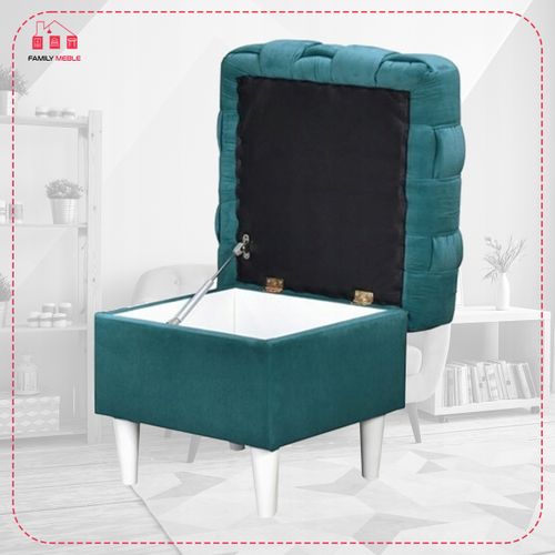 Fotel uszak Carol Duo z podnóżkiem skandynawski Family Meble różowy granat na Arena.pl