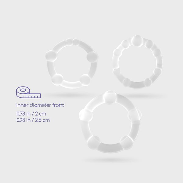 Triple Bead Cockring Set Clear Crushious zdjęcie 7