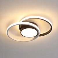 LAMPA SUFITOWA PLAFON LED BIAŁY OKRAGLA CZARNA 3000K NOWOCZESNA DO SALONU