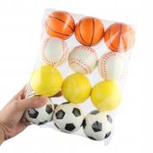 12x PIŁKA PIANKOWA SPORT KOLOROWA ZABAWKA ANTYSTRESOWA LEKKA MIĘKKA 6cm