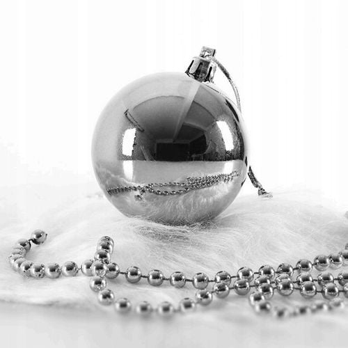 BOMBKI CHOINKOWE 6cm 54 SZT BOMBKA ZESTAW SREBRNE na Arena.pl