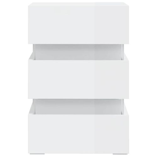 Szafka nocna z LED, wysoki połysk, biała, 45x35x67 cm na Arena.pl