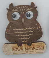 magnes na lodówkę - sowa mądrości 7 x 8,5 cm
