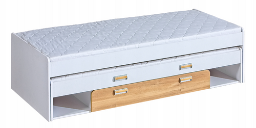 Nowoczesne Łóżko Wysuwane 80x200 cm Biały + Dąb Nash LONER DL 3 kolory na Arena.pl