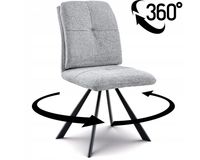 Krzesło tapicerowane Selena szenil j. szare obrotowe do kuchni jadalni