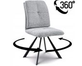 Krzesło tapicerowane Selena szenil j. szare obrotowe do kuchni jadalni