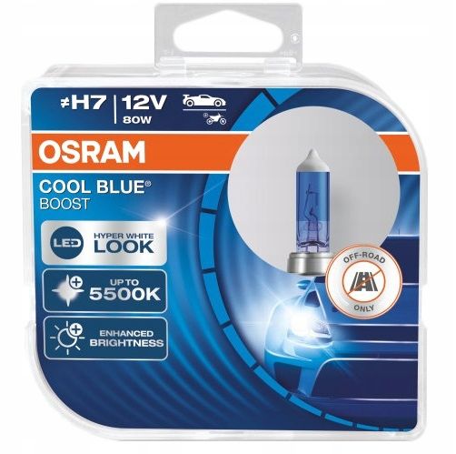 H7 OSRAM ZARÓWKI 5500K COOL BLUE HYPER BOOST LEED LOOK zdjęcie 1